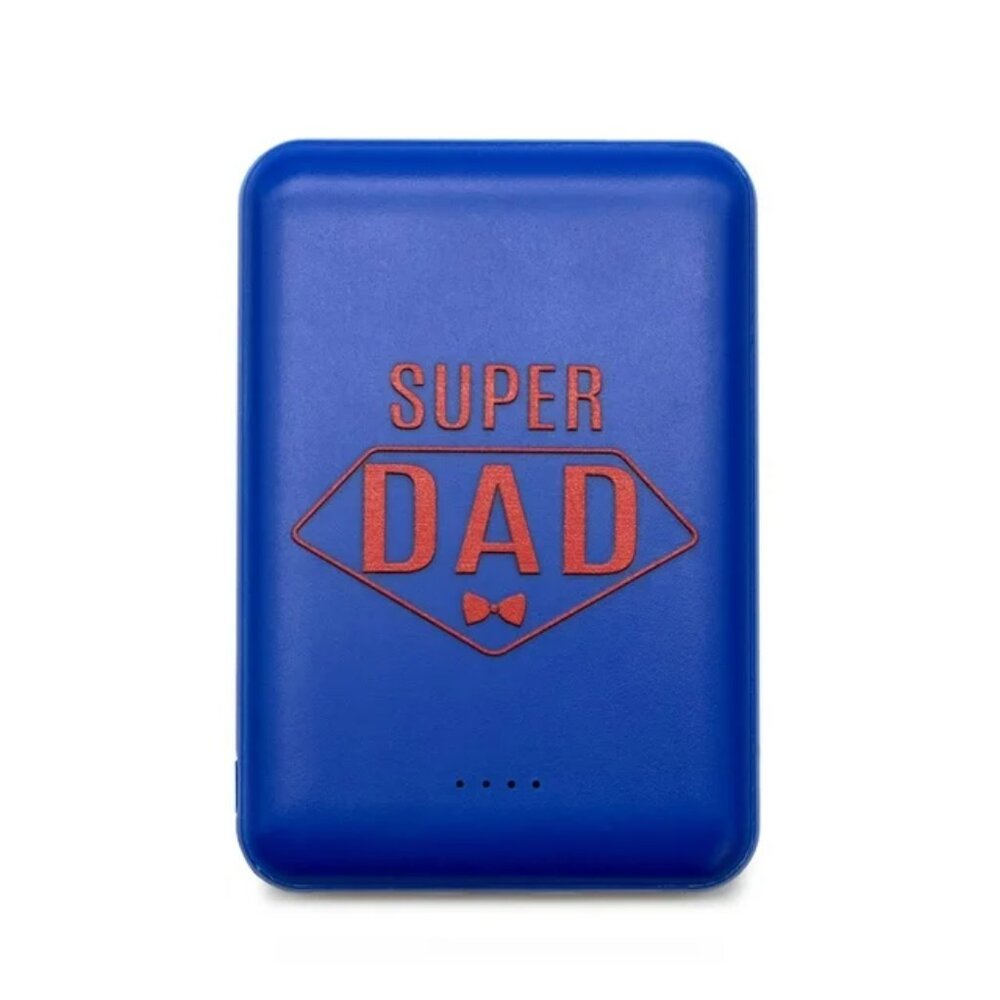 Way to Celebrate Super Dad Blue Power Bank -NEW Sealed in Box